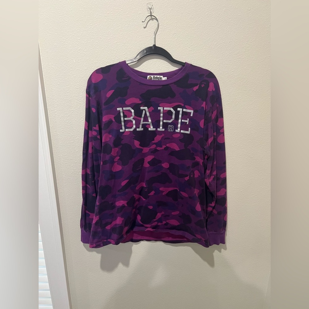 BAPE Purple Camo Long Sleeve tee